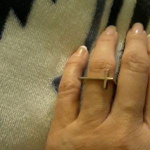 Silver cross ring